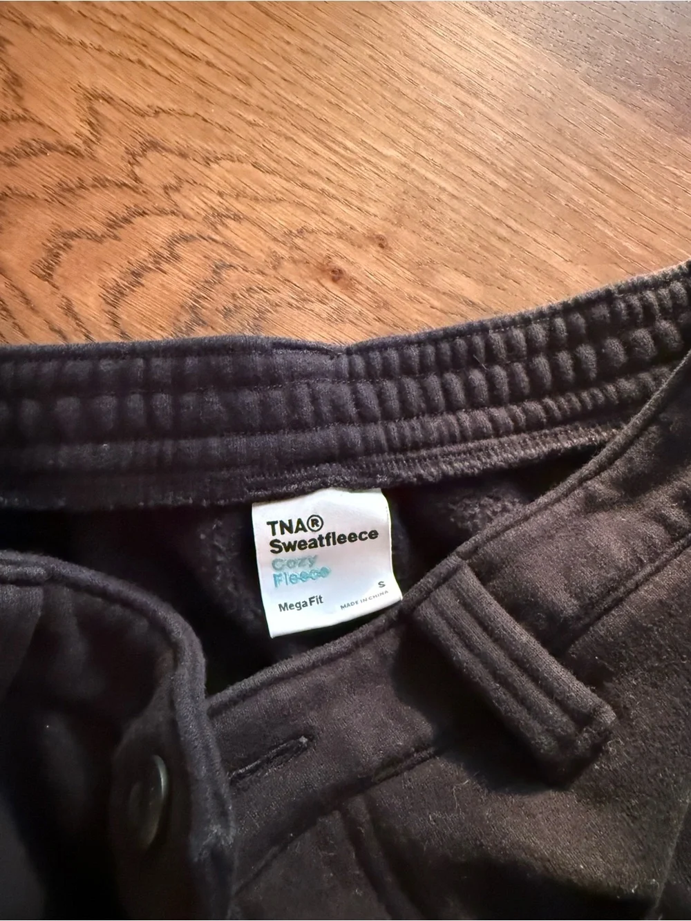 Aritzia - TNA fleece Black Wide-Leg Pants